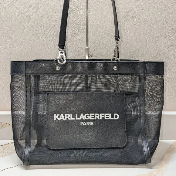 Karl Lagerfeld Paris, mesh tote bag. EUC! - Picture 1 of 5